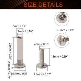 MroMax M5 Binding Screw, M5 x 25mm Nickel Plated Carbon Steel Cross Head Chicago Screw Binding Post Screw Kit for DIY Leather Decoration and Scrapbook and Photo Albums Bookbinding 10Pcs