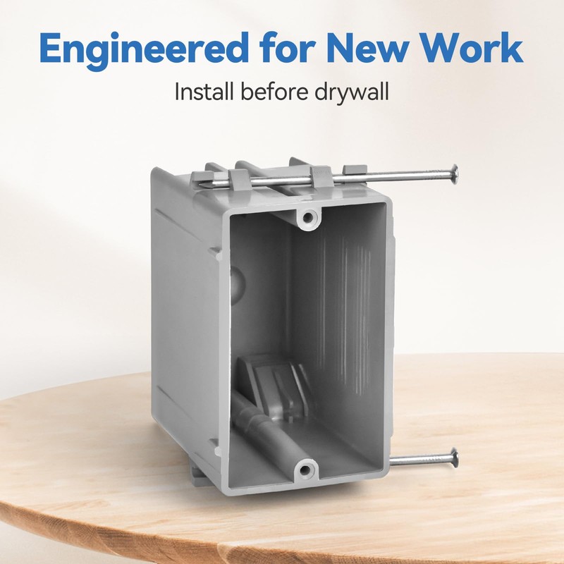 CycevSun Ceiling Fan Box, Non-Metallic Side Mount Box with Cover,