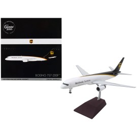 DCD Boeing 757-200 Commercial Aircraft RC Model White Brown Tail 'UPS Worldwide Services' (N465UP) Gemini 200 Series 1/200