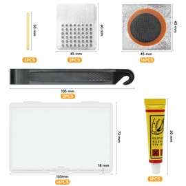 JOYSKY 23 Piece Repair Kit Bicycle Tyre Repair Kit Bicycle Tyre Repair Kit Bicycle Tyre Repair Kit Metal Rasp for Bicycle Motorcycles Inflatable Rubber Tyre