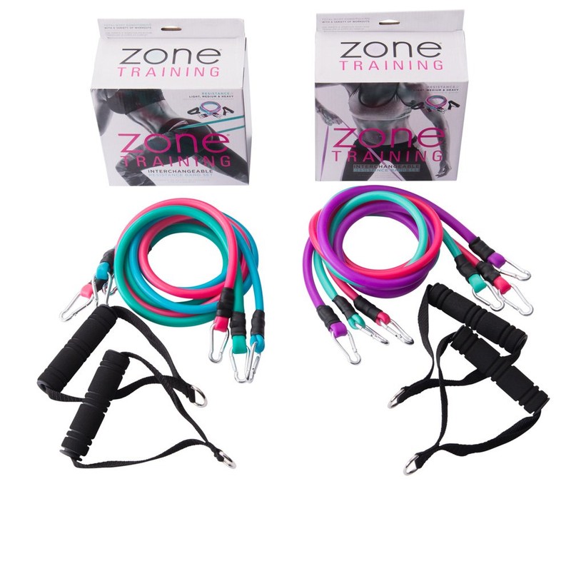 Zone Training Women's Interchangeable Resistance Band Set, Seafoam, Pink, Purple
