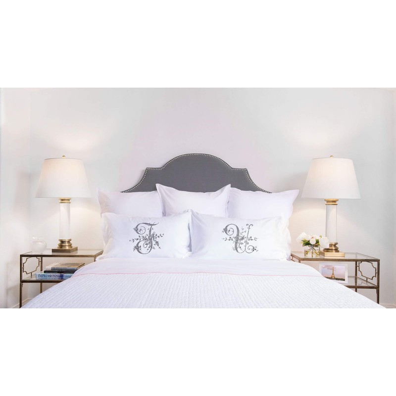 Di Lewis Pillowcase - Vintage French Monogram Letter F Pillow