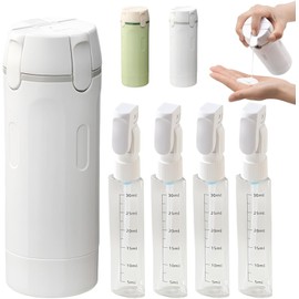 4 in 1 Travel Dispenser Bottle, Travel Containers for Toiletries, Leak Proof TravelSize Containers, 4 Pack 30ML Travels Bottles for Toiletries (Blanco)