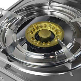 XtremepowerUS 27,000 BTU Double Burner Stove Auto Ignition Outdoor Propane Portable Camping RV Cooking Range Adjustable Knob Countertop