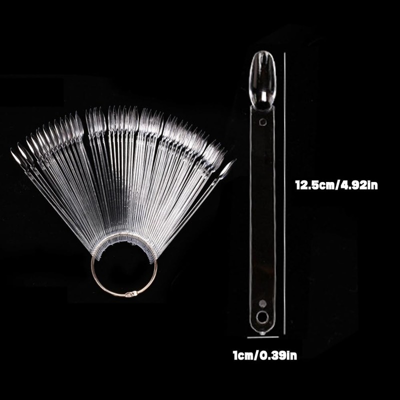 100 PCS False Nail Sticks Fan-Shaped Nail Art Tips Nail