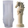 3D Horse Head Roman Column Silicone Mold for Candle Cement