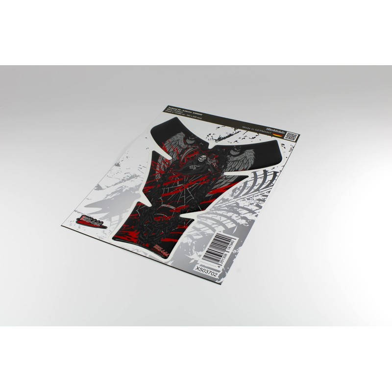 Tank Pad Motorcycle Skull Black Red Compatible with Suzuki X503702VA