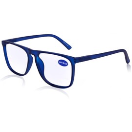 MARE AZZURO Large Blue Light Blocking Reading Glasses Men Computer Readers 0 1.0 1.25 1.5 1.75 2.0 2.25 2.5 2.75 3.0 3.5 4.0 5.0 6.0 (Matt Blue, 5.00)