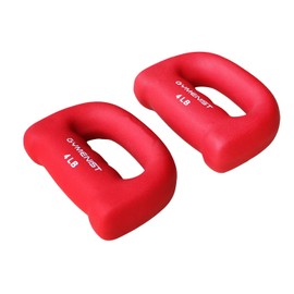 Gymenist Set of 2 Hand Shaped Neoprene Exercise Workout Jogging Walking Cardio Dumbbells Pair (4-LB Red)