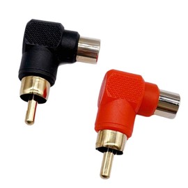 Lzzvibo RCA Male to RCA Female Connectors Right Angle Plug Adapters Male to Female M/F 90 Degree Elbow Gold-Plated (5Black + 5Red)