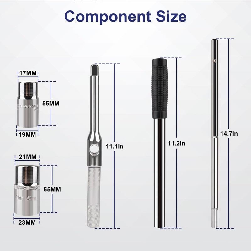 Lyhubmh 23" Extended Lug Wrench 4 Way Heavy Duty Tire