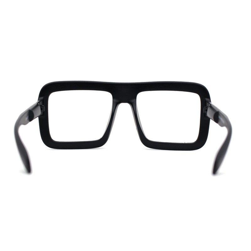 SA106 Thick Bubble Bevel Rim Oversize Rectangle Flat Top Clear