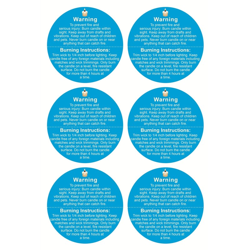 Candle Warning Sticker,2inch 300pcs Candle Safety Warning Sticker for Candle