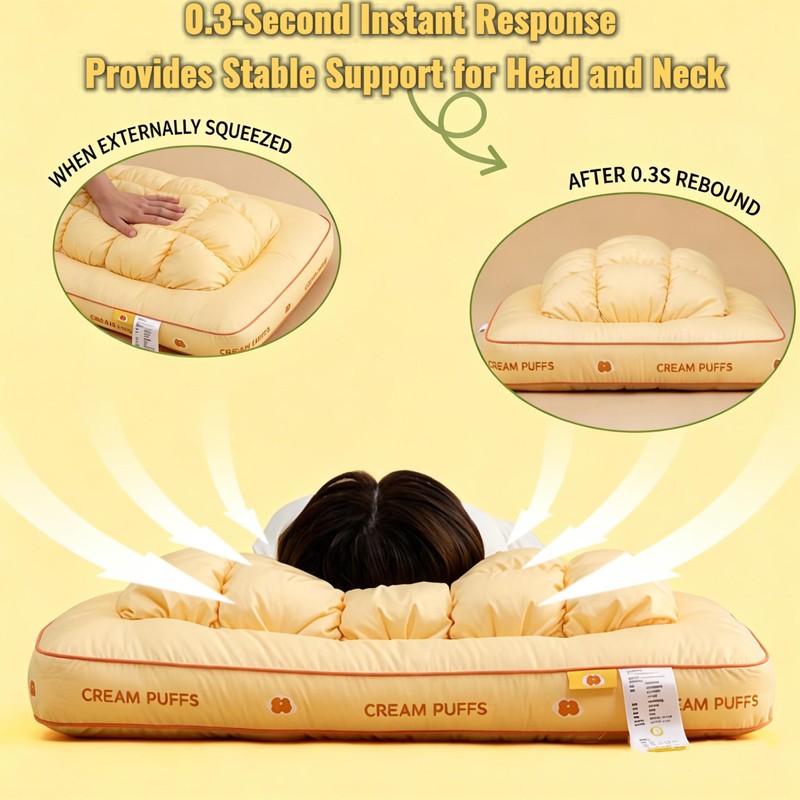 Cream Puffs Pillow for Sleeping (Puff Gold)