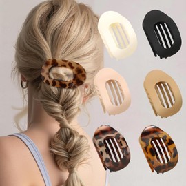 Horquillas planas Para Cabello, Pasadores Mujer, Cómodas Pinzas para el Cabello planas y Curvas, Adecuado para Cabello Grueso y Fino, Adecuado para Mujeres y Niñas (6 Piezas A)