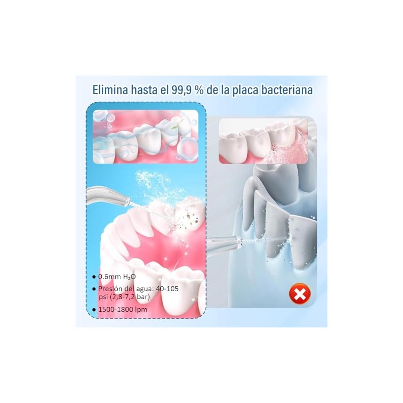 KIROGILY Irrigador Bucal, Water Flosser con Deposito De Agua de