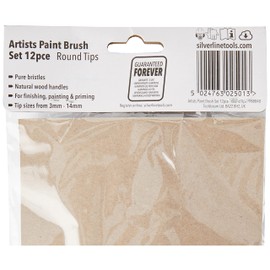 Silverline Artists Paint Brush Set 12pce Round Tips (868848)