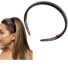 Camila Paris CP3880 French Fashion Headband for Women, Very Flexible with Teeth for Strong Hold Grip, Women's Hairband, No Slip Durable Styling Girls Hair Accessories, Made in France with Cellulose