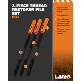 Lang Tools 2573 3-Piece Thread Restorer File Set , Black