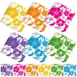 120Pcs Hibiscus Paper Napkins Summer Hibiscus Party Decorations 6.5 x 6.5 Inches Hawaiian Cocktail Beverage Napkins Tropical Party Napkin Decors for Summer Beach Birthday Luncheon Pool Party Supplies