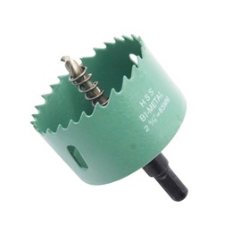 Bi-Metal Hole Saw Drill Bit, Wood, Plasterboard, Resin, Plastic, Plywood, Aluminum, Stainless Steel, Iron, Hole Drilling, Cutting Diameter 2.6 inches (65 mm), High Quality