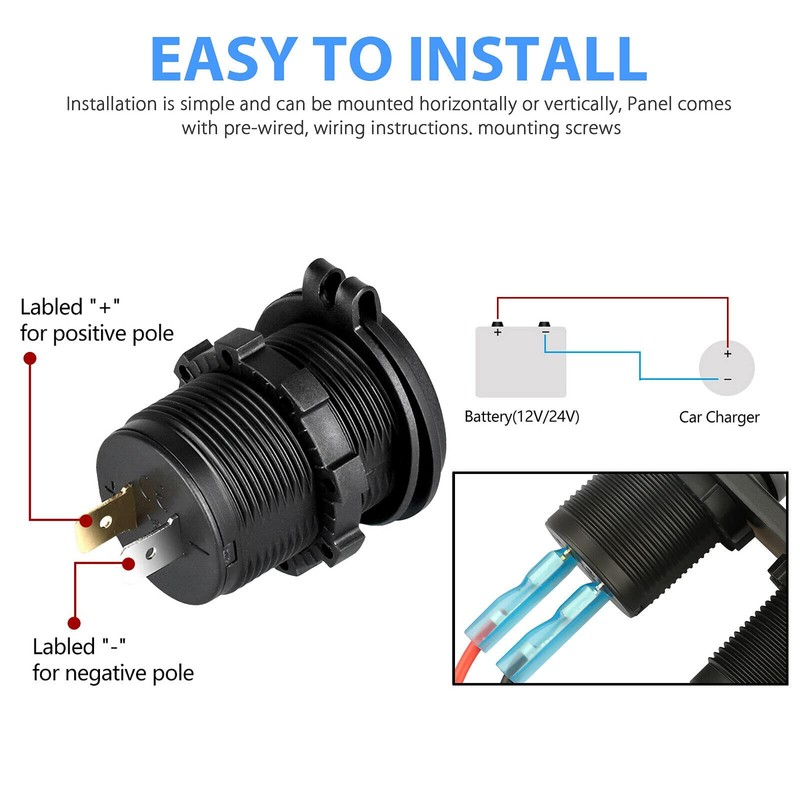 12-24V 4 Gang Toggle Blue LED Rocker Switch Panel Circuit