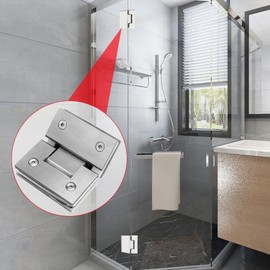 KAFENDA 90 Degree Shower Door Hinges, Heavy Duty Frameless Glass Door Hinges Stainless Steel Bathroom Gate Clamp for 8-12 mm Toughened Glass, Rust & Corrosion Resistance (135 Degree)