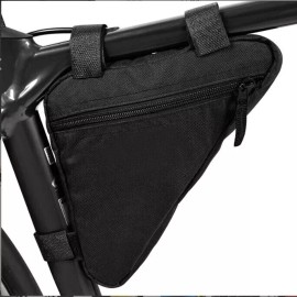 Unbranded Bike Frame Storage Bag Bicycle Triangle Bag Under Seat Tool Accessories Pouch - Black