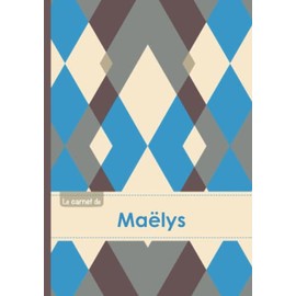 Le carnet de Maëlys: Le carnet de Maëlys - Lignes, 96p, A5 - Jacquard Bleu Gris Taupe