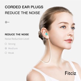 Corded Ear Plugs for Noise Reduction, Individually Wrapped, Ease to Use&Reusable, Banded Earplugs for Work, Construction, Sleep, Hearing Protection, NRR 25dB (S+L, 2 Pack)