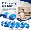 nappy bin refills, 7-Layer Odour Control Leakproof Diaper Disposal Bags,