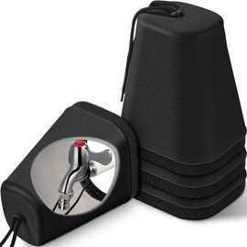 VIHOSE Cubierta de Grifo de Plástico de Gran Tamaño de Exterior para Invierno Cubierta de Grifo con Espuma en Interior para Protección contra Congelación 7.5 x 6.3 x 5.12 Pulgadas (Negro, 4)