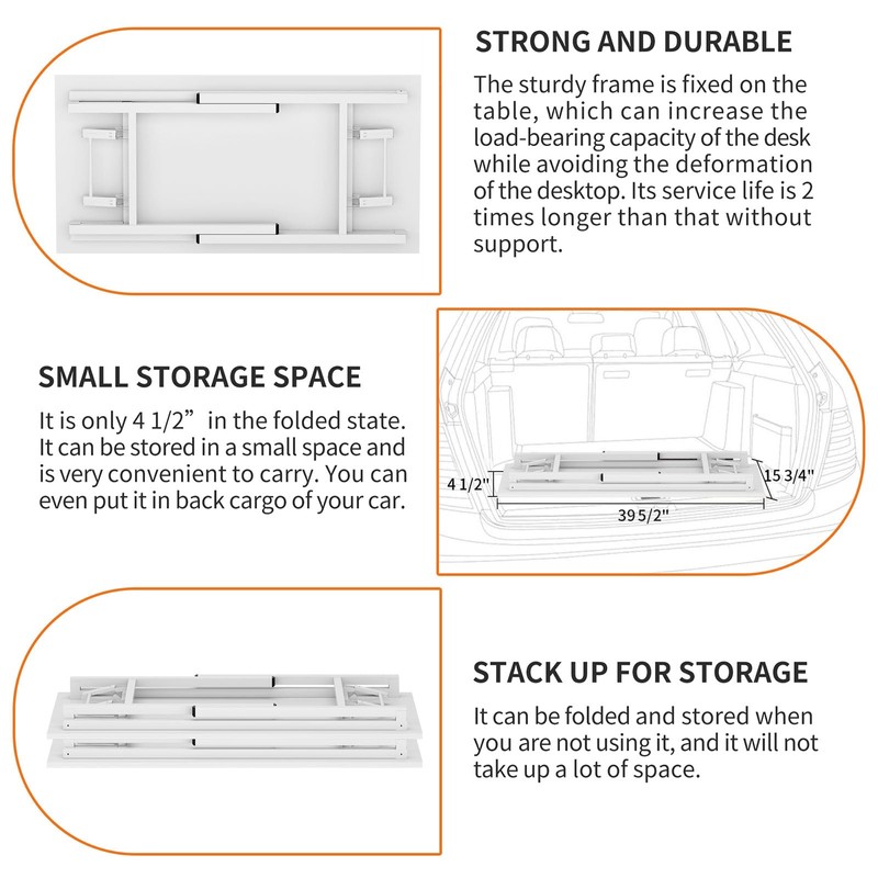 Need Folding Desk for Home Office 39-3/8" Length Modern Folding