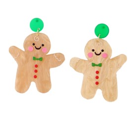 Christmas Earrings for Women Christmas Tree Earrings Gingerbread Earrings Christmas Stud Earrings Acrylic Christmas Holiday Earrings Xmas Earrings Christmas Birthday Jewelry Gift for Women (Gingerbread)