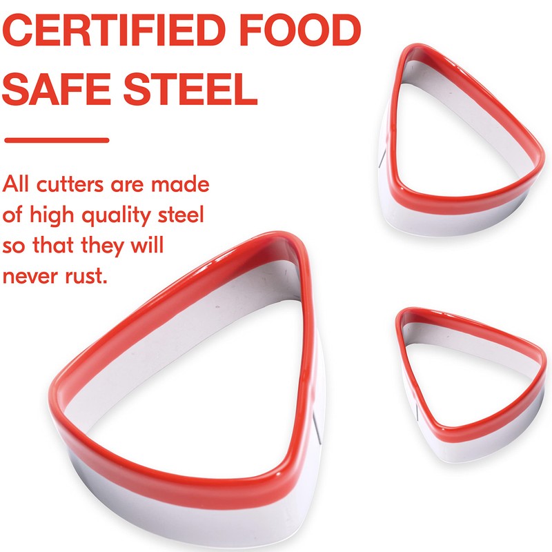 COOKIEQUE 3-Piece Candy Corn Cookie Cutter, Fall Thanksgiving Pumpkin Pie