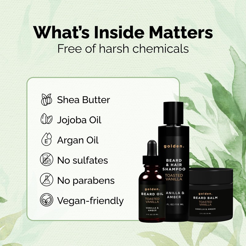 Golden Grooming Co. Everyday Beard Bundle – Complete Beard Care