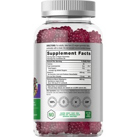 Horbaach Black Elderberry Gummies | 120 Count | Sambucus Extract | with Zinc and Vitamin C | Berry Flavor | Vegan, Non-GMO, and Gluten Free Supplement for Adults