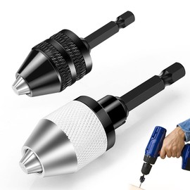 2 pieces drill chuck, hexagonal 1/4 inch, keyless drill chuck 0.3-6.5 mm, drill chuck adapter, quick drill chuck, 3 jaw drill chuck, drill chuck, quick-release drill chuck, for conversion tool