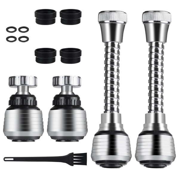 4 Pack Faucet Extension Tubes, 2 Mode Adjustable Kitchen Faucet