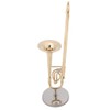 Miniature Trombone, Mini Musical Instrument, Ornament, Gold Plated Music Model