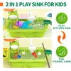 CUTE STONE Play Sink with Running Water, Kitchen Sink with