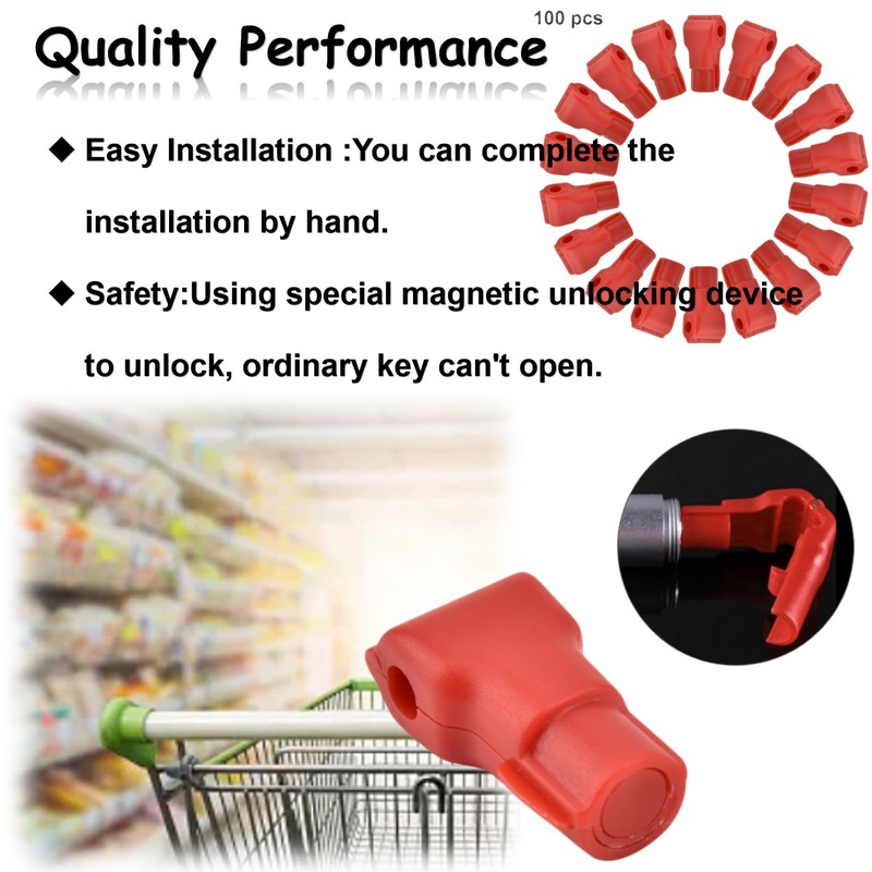Pack of 100 Red Plastic Anti-Theft Security Lock Hooks with