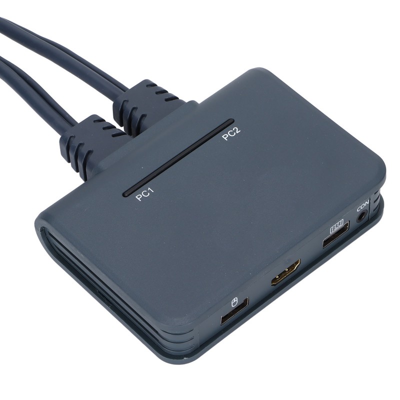 USB KVM Switch 2 Ports Wired HD Multimedia Interface KVM