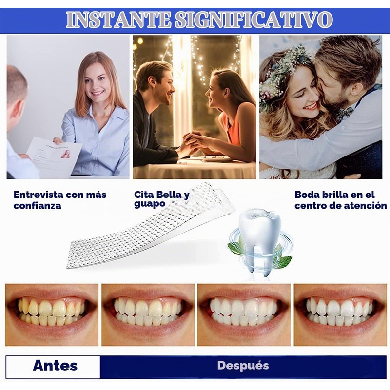 Bluemega Tiras Blanqueadoras Dentales, para Dientes Sensibles 7 Pares