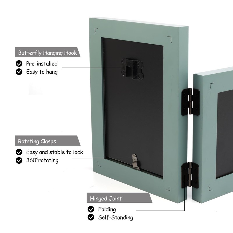 Tamolus 4x6 Double Hinged Picture Frame Folding Photo Frame Vertical