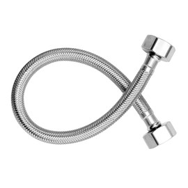 40cm Flexible Pipe Contectors 3/4" x 3/4" BSP Fitting Stainless Steel Braided Hose Pipes Tail Plumber Flex Hose DIY Repalcement for Bathroom Kitchen Boiler（Only 1 Pipe