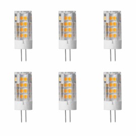 Jiotouhu 6 Pack G4 Led Bulbs 5W Equivalent to 50W, 51 LEDs, 500 Lumens, 360 Degree Beam Angle, AC/DC 12V, Non-Dimmable, 3000K Warm White