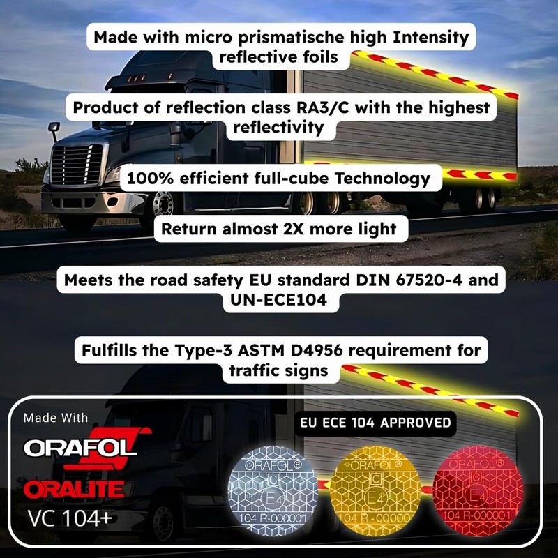 Orafol Oralite VC104+ Rigid Grade Fixed Construction Contour Marking Reflective