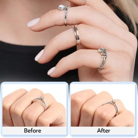 Juego de 33 almohadillas de silicona suave y regla flexible para anillos sueltos, reductor elástico
