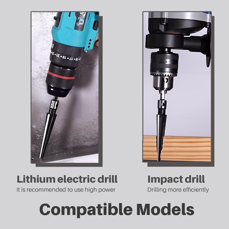 Mrosnail Tapered Reamer Set with T Handle, 3-13mm (1/8''-1/2'') &